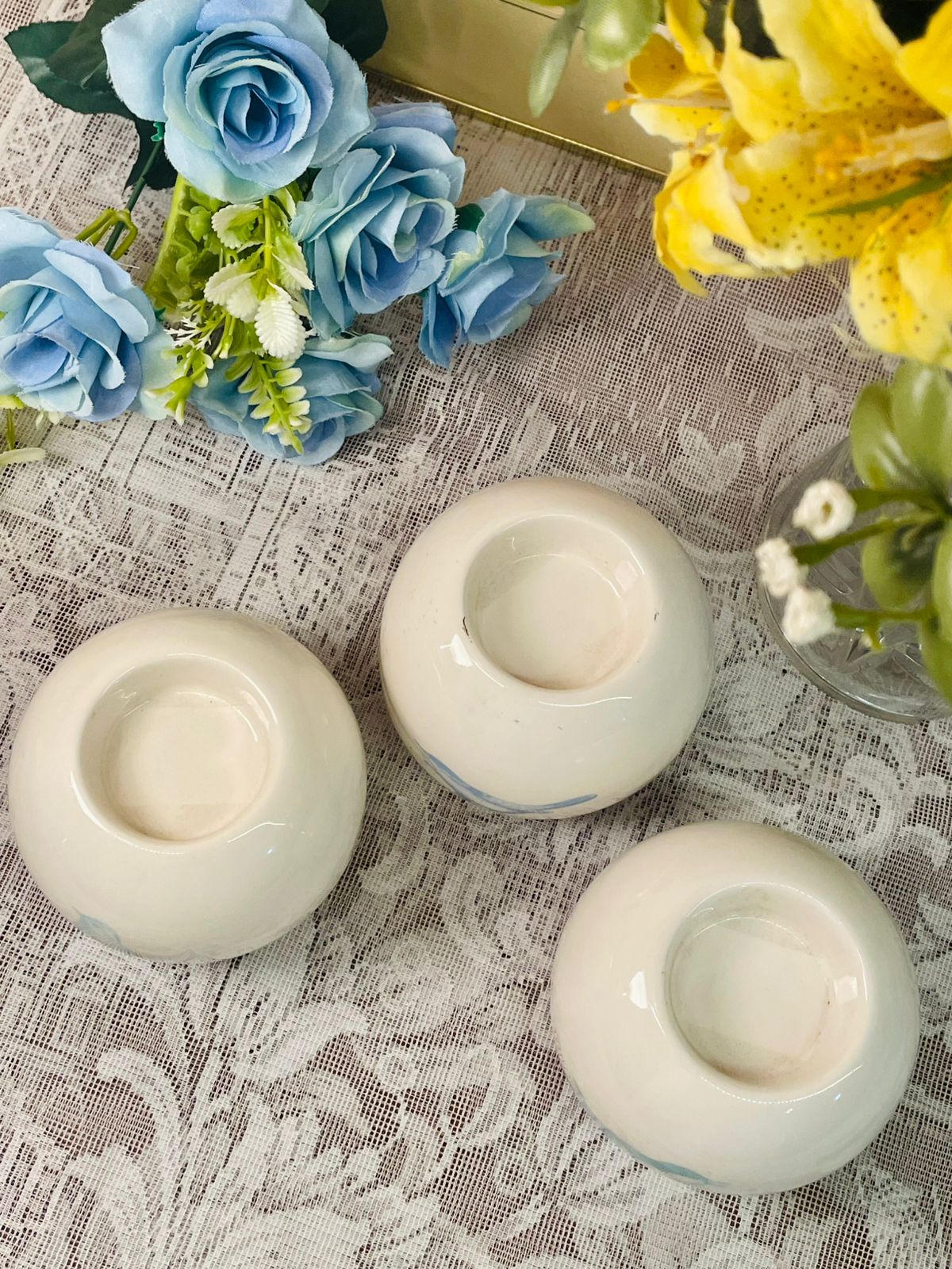 Vintage Different Bird Ceramic Candle Holders