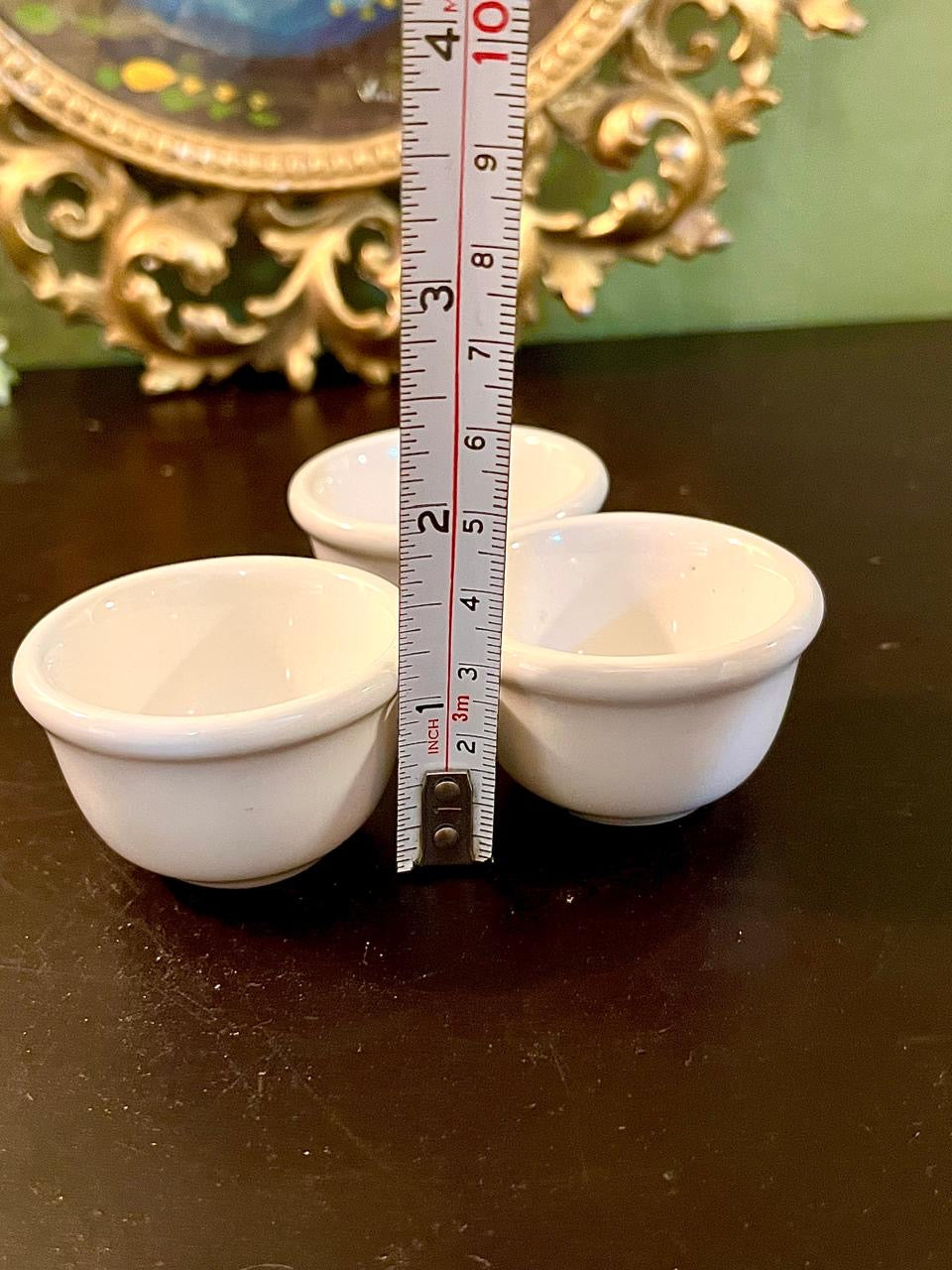 White Porcelain Mini Ramekin Bowls Set of 3