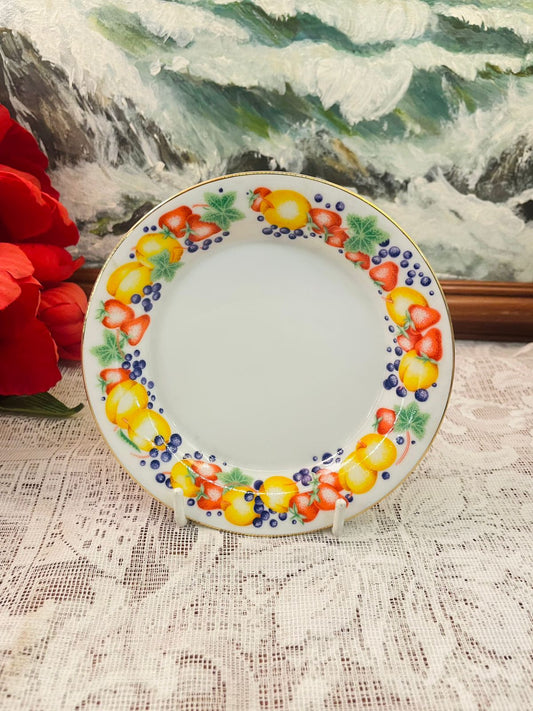 Vintage Fruit Border Decorative China Plate 5 inch