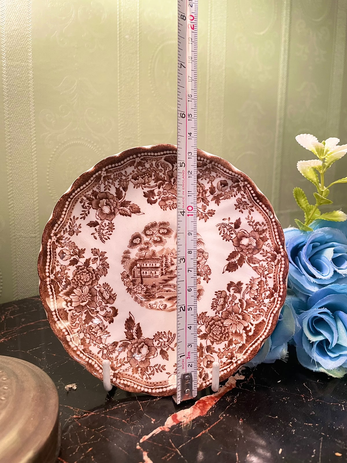 Mott Manquin Brown Transferware Decor Plate 5 Inch