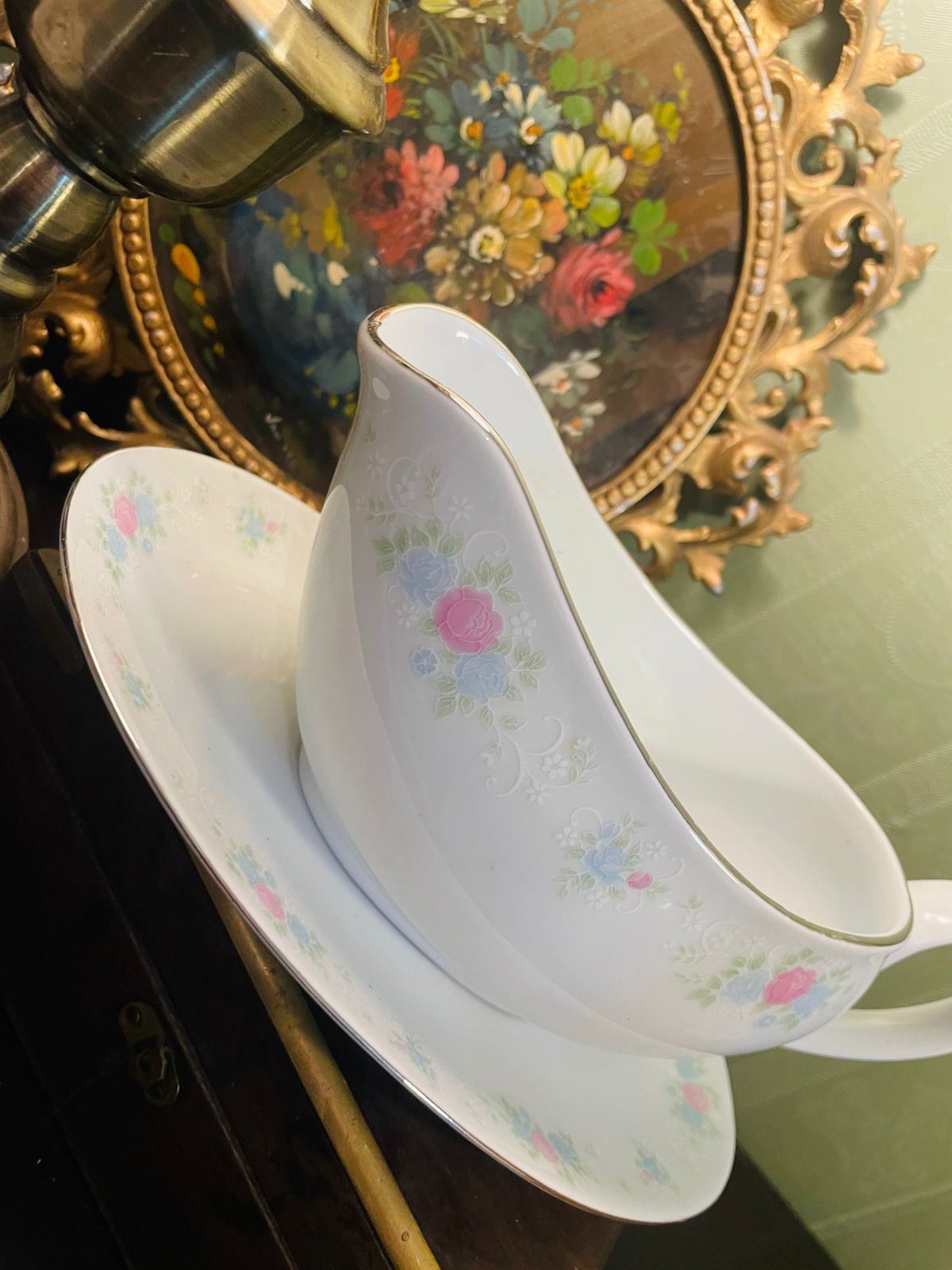 China Garden Prestige Floral Gravy Boat & Underplate Set
