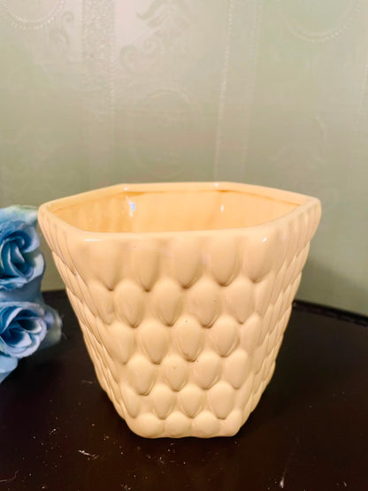 Yellow Textured Ceramic Square Plant Pot – 4 Inch