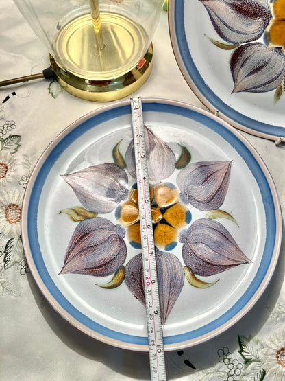 Hand Painting Denby Chatsworth Floral Blue Decorative Plate 26cm England ( Each)