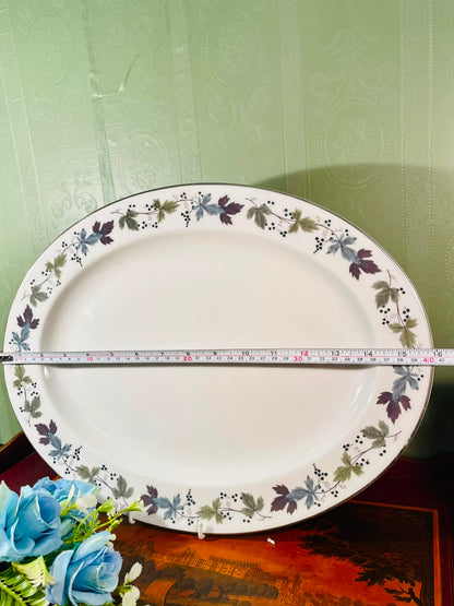 Royal Doultan Leaf Border Ceramic Serving Platter – 16 Inch