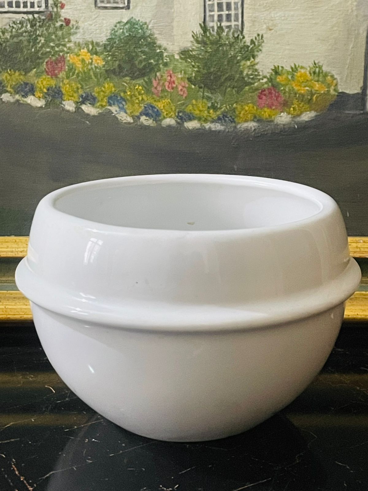 Classic Round White Ceramic Planter – 4.5” Glossy Bowl Shape Pot | Made in England
