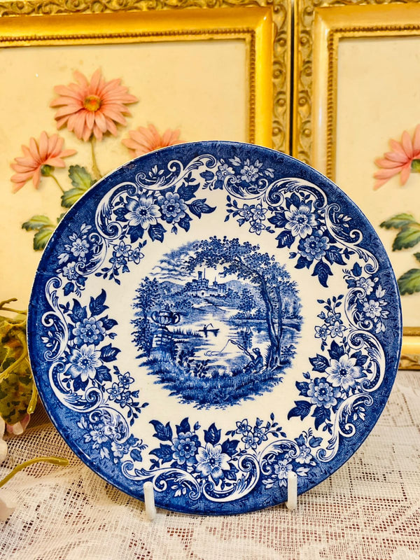 Vintage Broadhurst Staffordshire Blue Decor Plate 5.5 in England