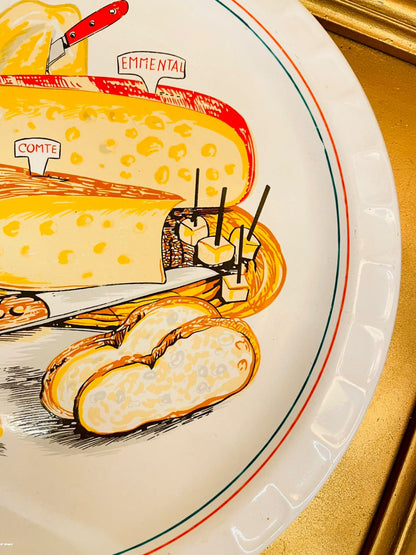 Cheese Board Illustration Ceramic Serving Plater Large