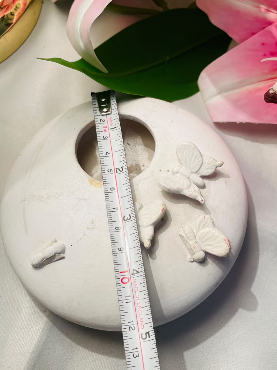 White Butterfly Decorative Vase Approx. 11 cm