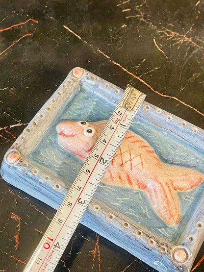 Handcrafted Ceramic Fish Wall Plaque – Nautical Art Décor