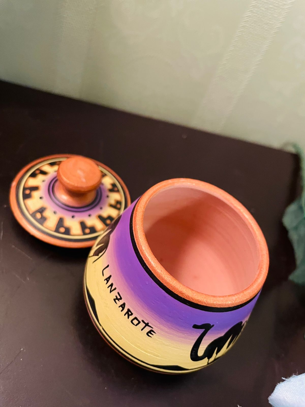 Vintage Lanzarote Camel Ceramic Trinket Pot 3 Inch