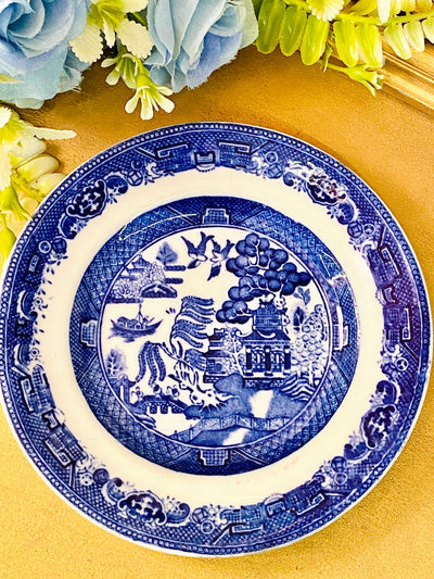 Vintage Blue Willow Decorative Plate 6in– Old Willow English China