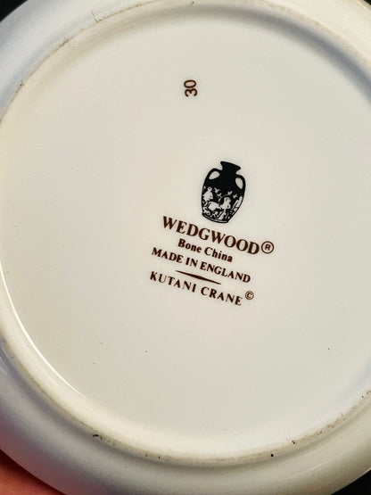 Wedgwood Bone China Kutani Crane Mini Plate – 4.5 Inch Trinket or Serving Plate – Made in England