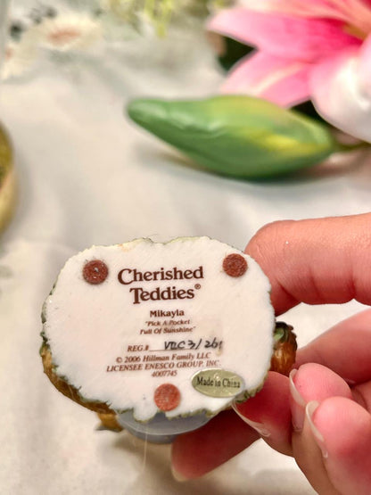 Cherished Teddies Mikayla Figurine Blue Overalls 9 cm