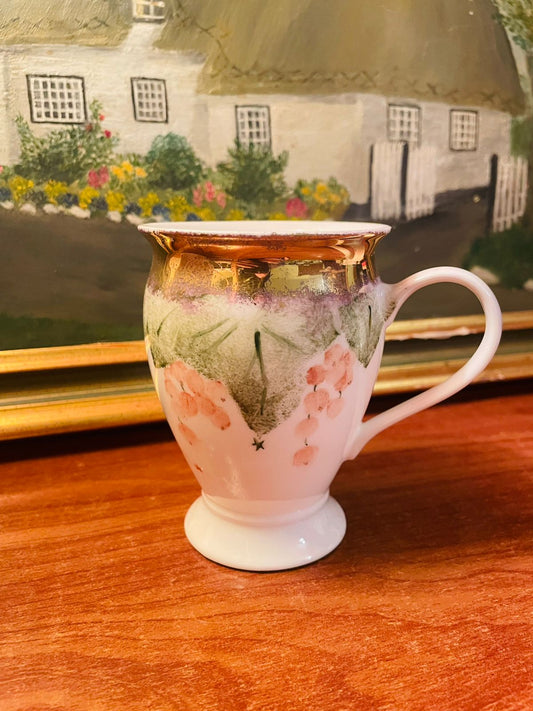 Floral Tea Mug, Coffee Mug, Fine Bone China, England
