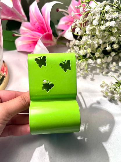 Green Metal Butterfly Decorative Holder 4 Inch
