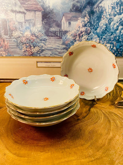 Schumann Bavaria Floral Gilt Rim Bowls Set of 5