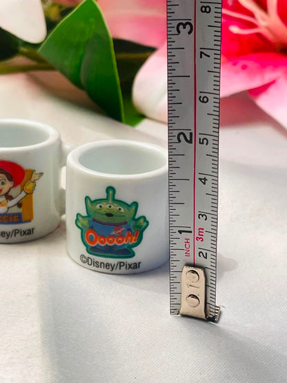 Set of 3 Disney Pixar Mini Ceramic Mugs Approx. 5 cm