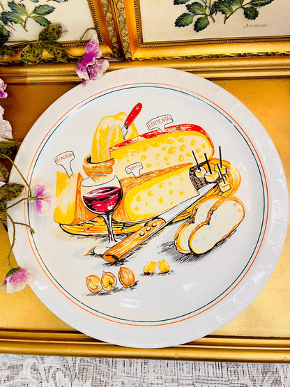 Cheese Board Illustration Ceramic Serving Plater Large