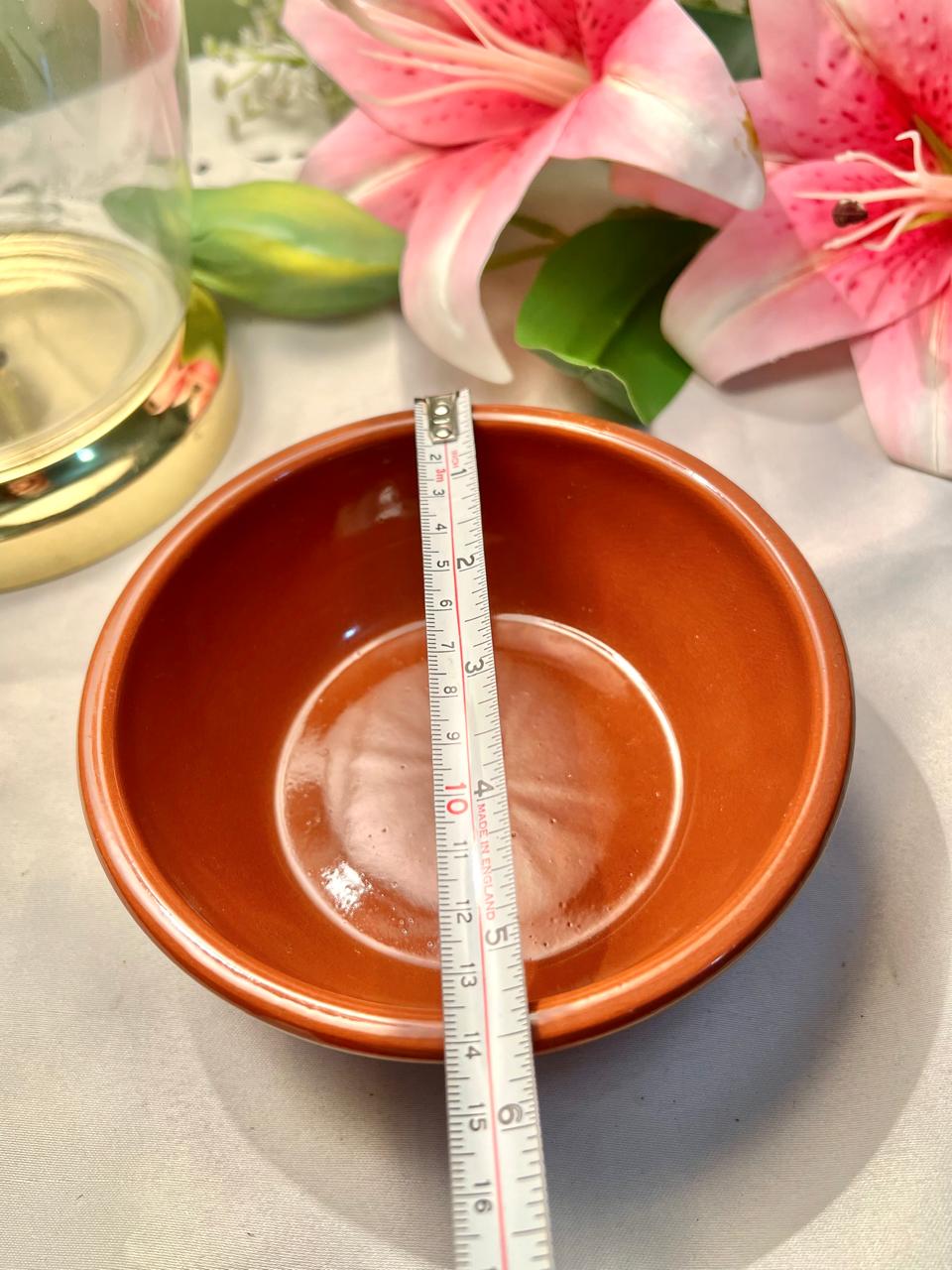 Terracotta Oven-Safe Ceramic Bowl – 5.5 Inch