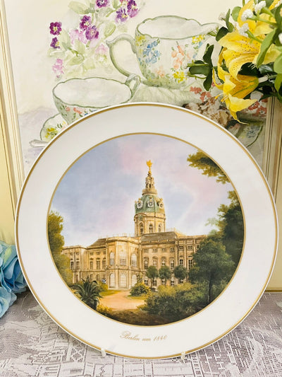 Vintage Berlin City Hall Decorative Plate - 1840 Hand-Painted Porcelain