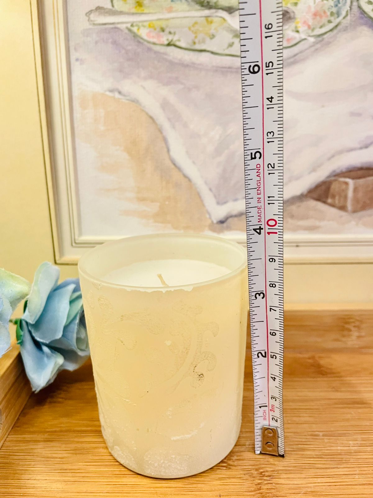 Frosted Glass Scented Candle | Natural Wax | Elegant Home Fragrance