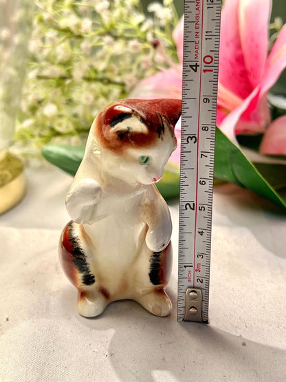 Vintage Ceramic Cat Figurine 9 cm