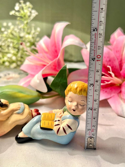 Reading Children Ceramic Figurines 2-Piece Set 10 cm