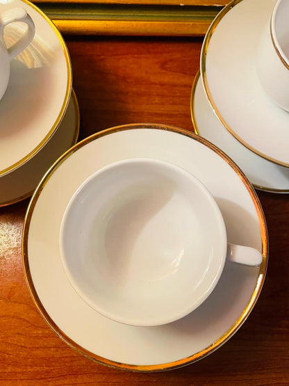 6 Cup Saucers set, Tea Set, (1400/-) White Gold, Germany