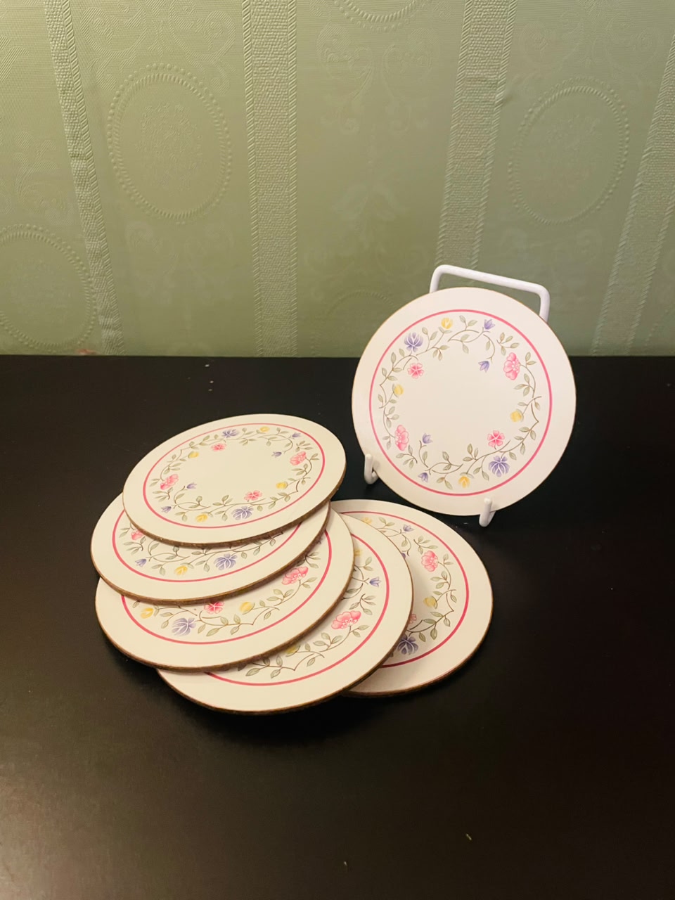 Johnson Cloverleaf Traditional Floral Coasters Set of 6