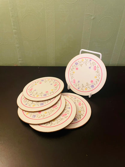 Johnson Cloverleaf Traditional Floral Coasters Set of 6