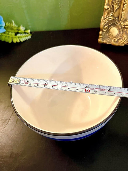 Vintage Grey Stripe Ceramic Serving Bowl 5 Inch