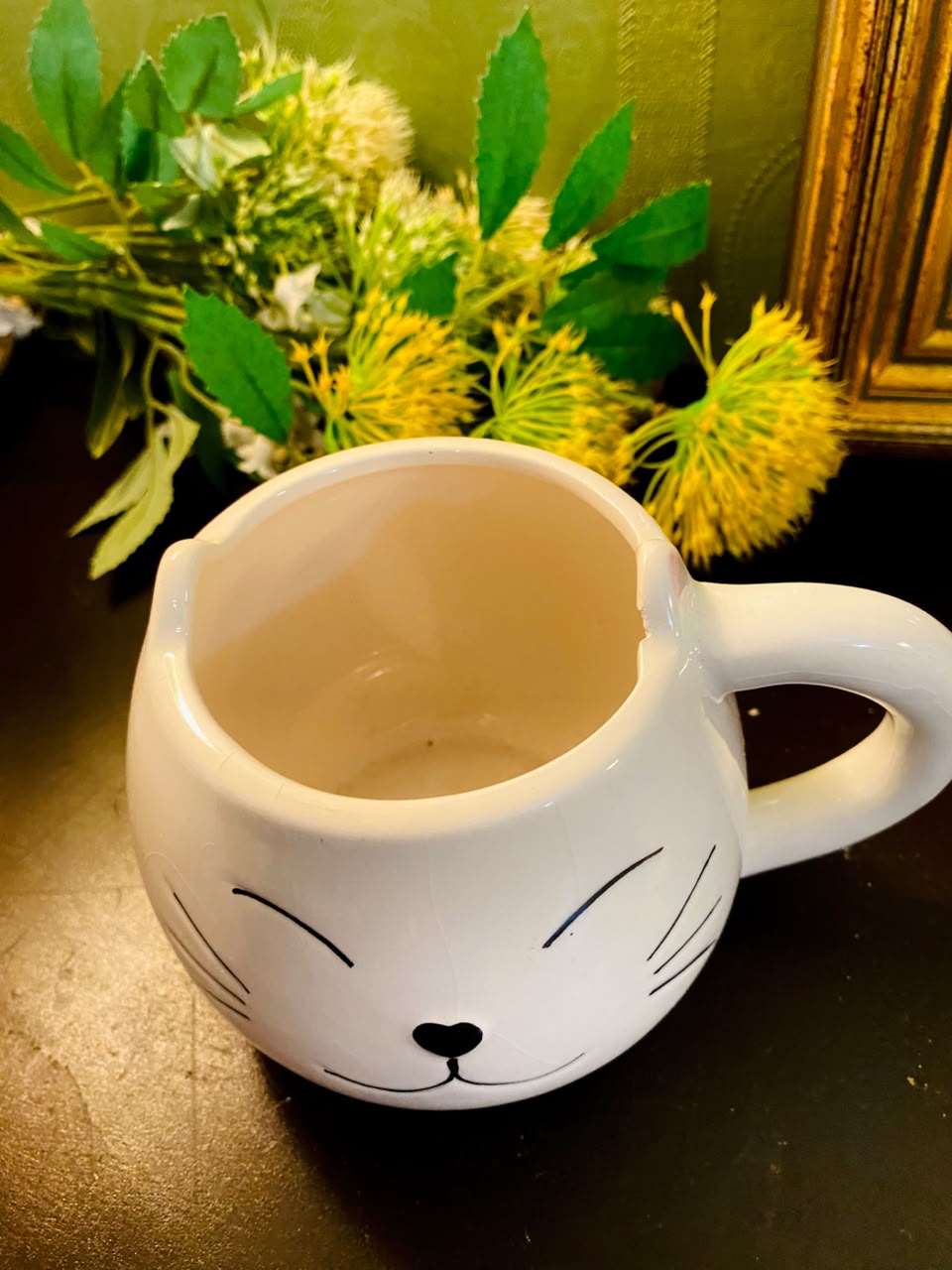 Cute Cat Face Ceramic Mug 4 Inch Novelty Coffee Mug