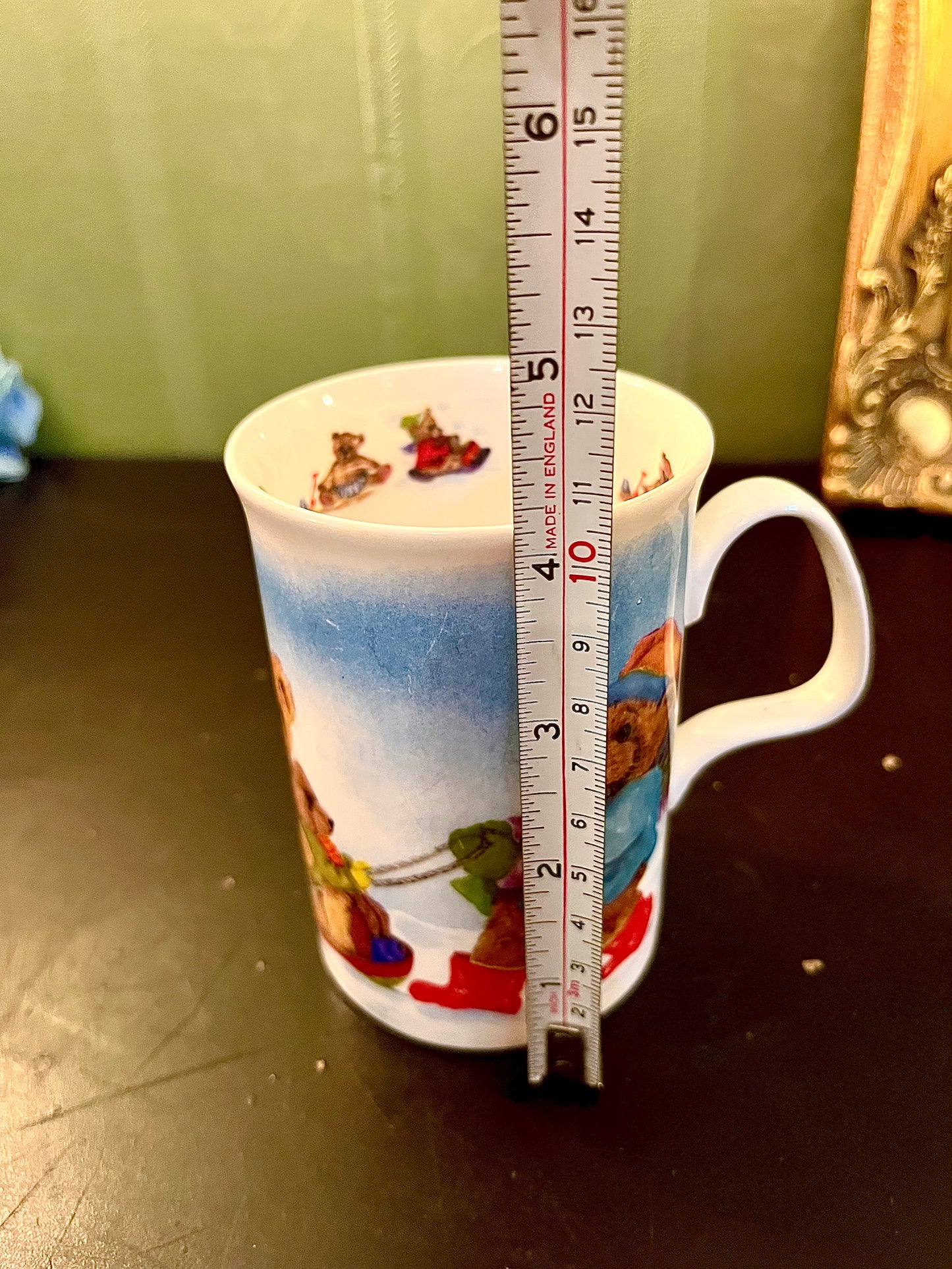 Teddy Bear Ice Skating Ceramic Mug 4 Inch