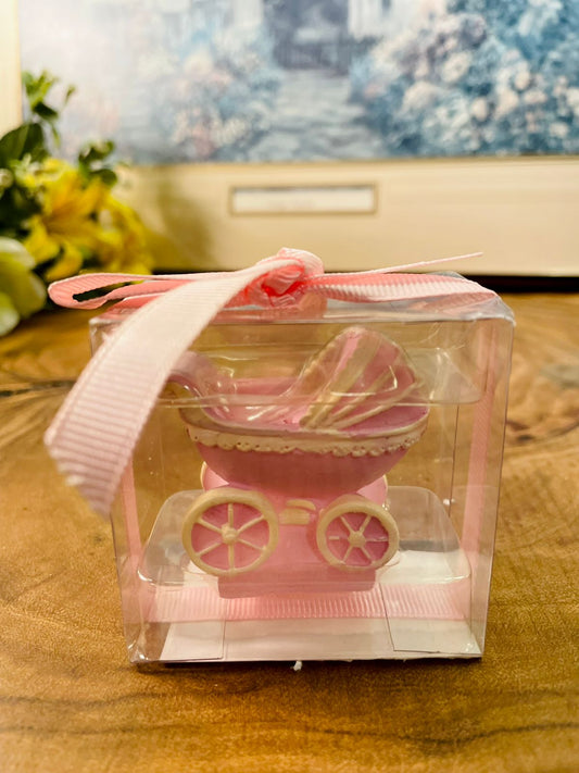 Pink Pram Candle Gift Box Baby Shower Decor