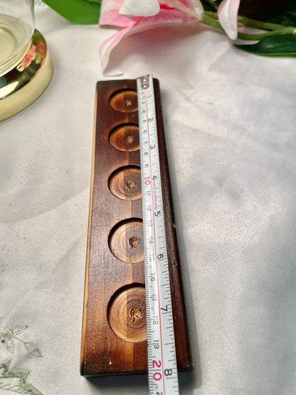 Wooden 5-Hole Display candle Holder 8"