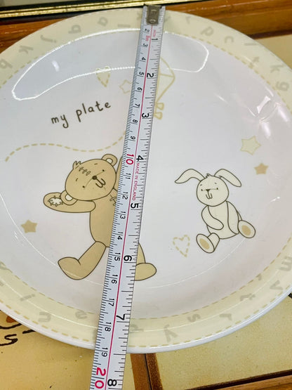 Button Corner Kids Plate & Bowl Set – Teddy & Bunny Design