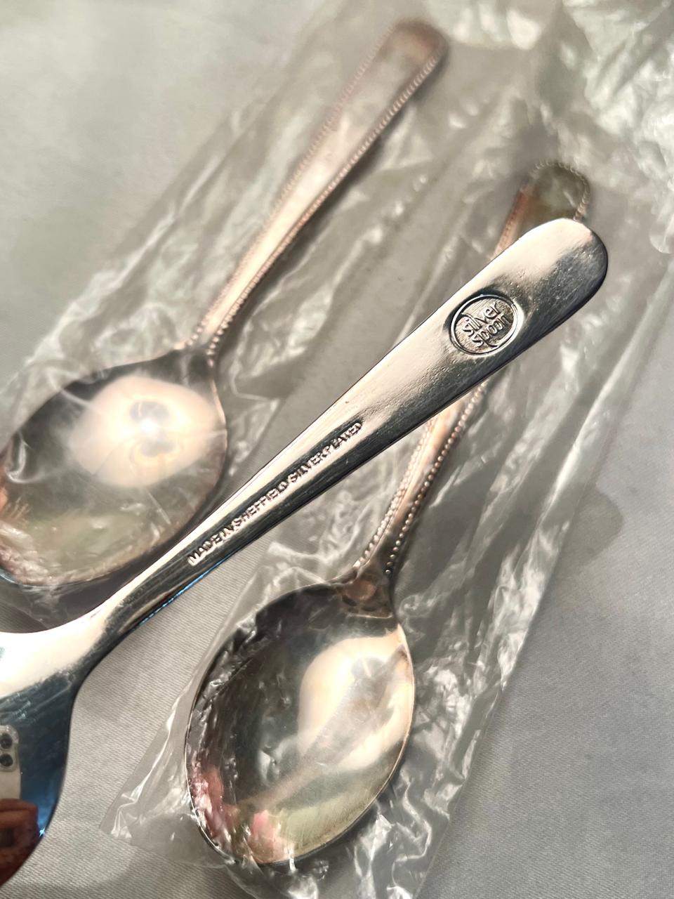 Vintage Silver-Tone Teaspoon / Dessert Spoon with Beaded Edge Approx. 13 cm