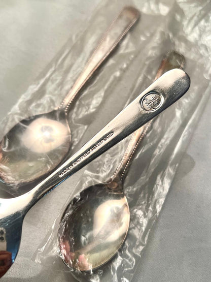 Vintage Silver-Tone Teaspoon / Dessert Spoon with Beaded Edge Approx. 13 cm