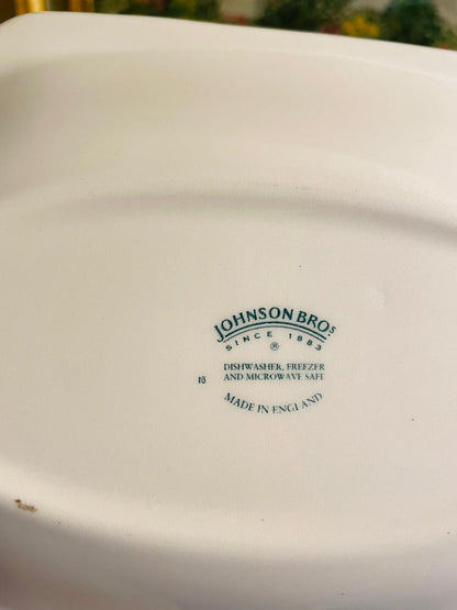 Johnson Brothers Eternal Beau Oval Octagonal Dish – Vintage English Serveware