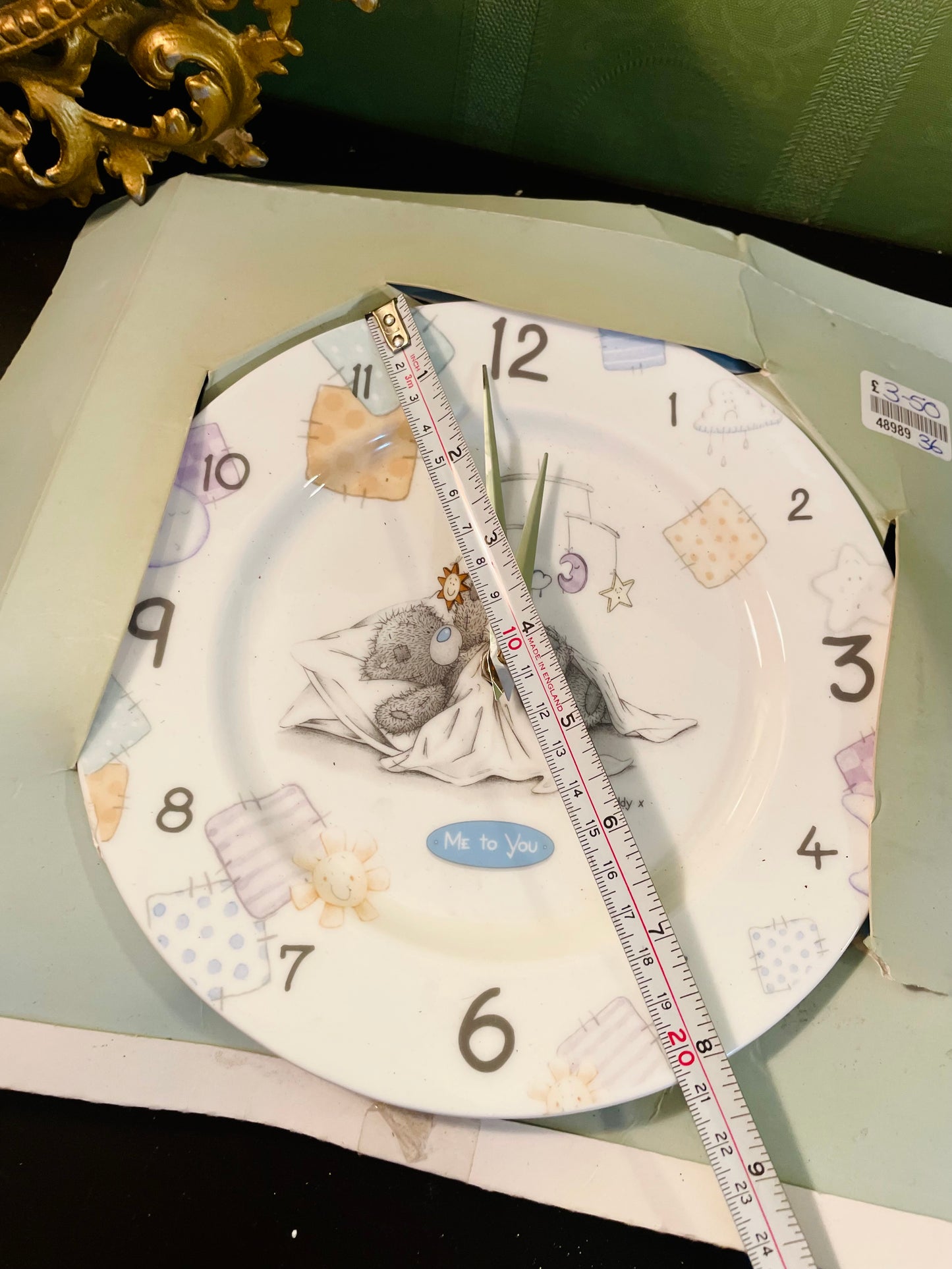 Teddy Wall Clock 8 Inch Nursery Decor