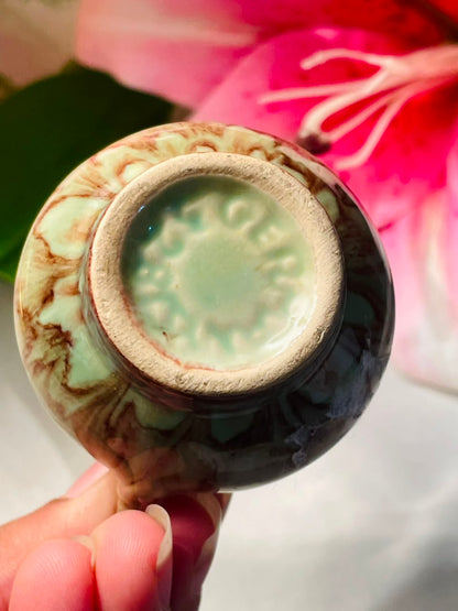 Small Brown Glazed Ceramic Jug Vase Approx. 7 cm