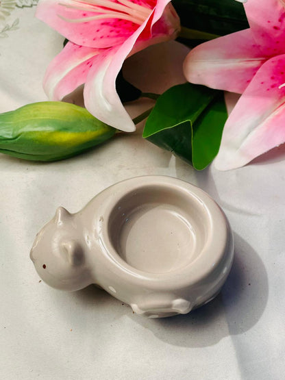 Vintage Ceramic Bear Pot / Planter Ornament 10 cm