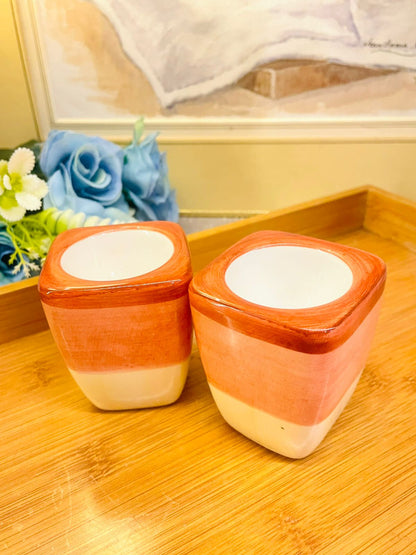 Pair of Ceramic Egg Holders – Modern Square Design