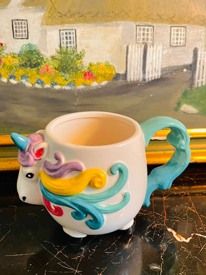 unicorn mug, colourful mug, kids mug, novelty mug, cute mug, ceramic mug, coffee mug, hot chocolate mug, animal mug, gift mug, collectible mug, dishwasher safe, microwave safe, kawaii mug, unicorn gift, birthday gift