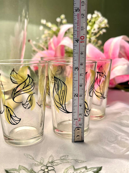 4pc Clear Crystal Leaf Print Tumblers – Approx. 3 Inch