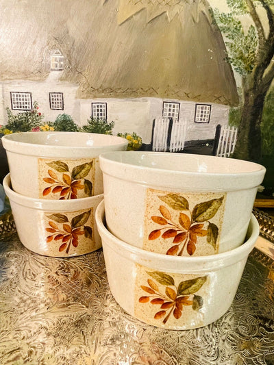 Vintage Ceramic Ramekins – Cottage-Set of 4- Oven Safe