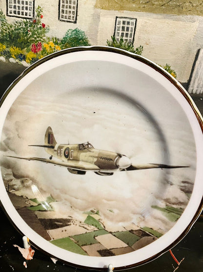 Vintage WWII Spitfire Fighter Plane Collector Plate – English Bone China (Fenton China Company)