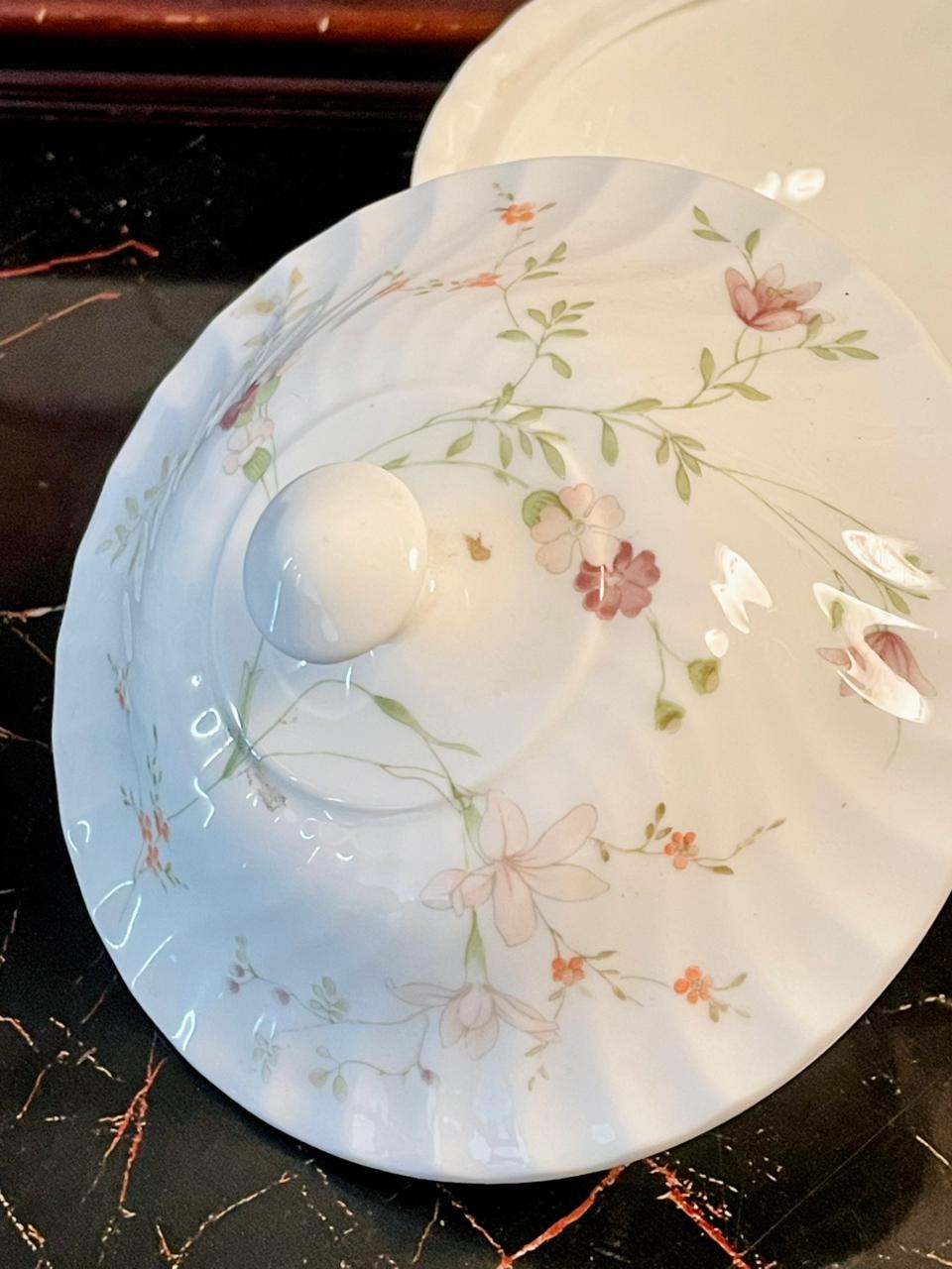 Wedgwood Floral Bone China Bowl with Lid – Made in England