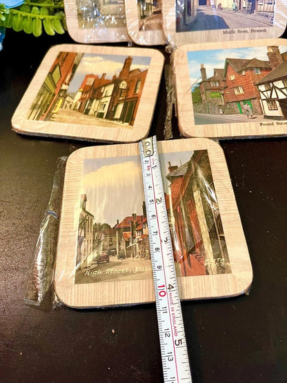 Set of Vintage Petersfield Street Scene Coasters 5 Inch