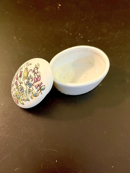 Vintage Floral Ceramic Trinket Box